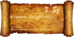 Klemens Szilárd névjegykártya