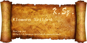 Klemens Szilárd névjegykártya